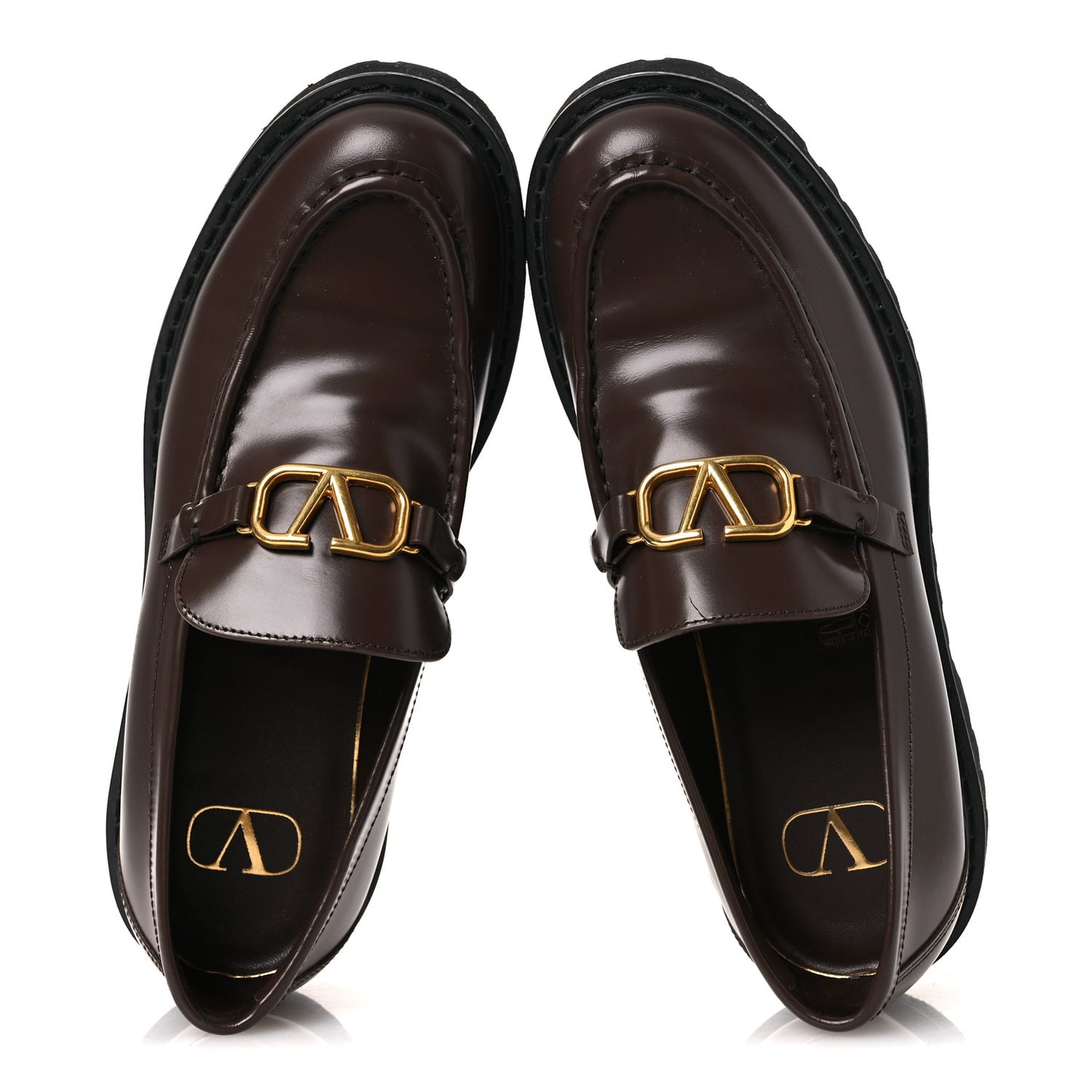 Calfskin Vlogo Loafers 39.5 Cacao