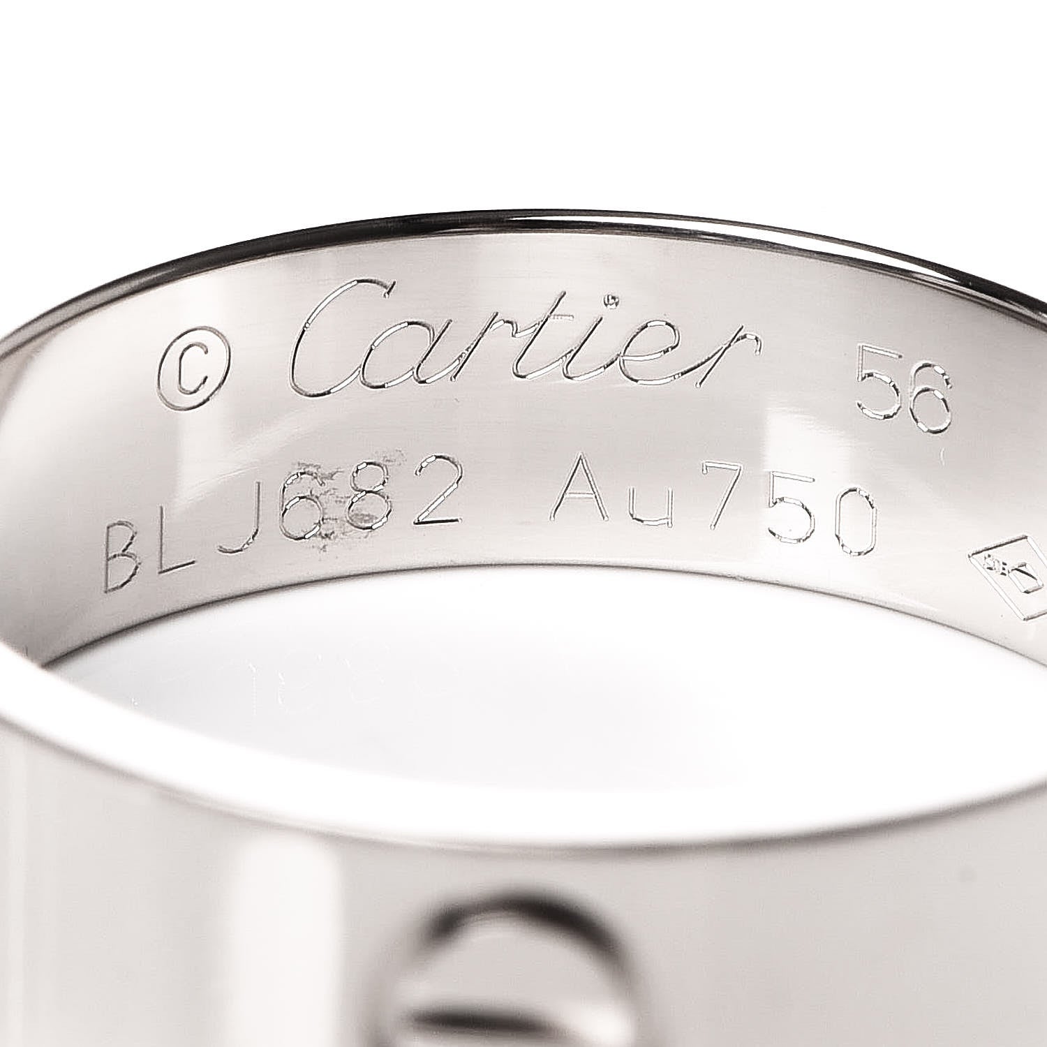 Cartier 18K White Gold 5.5mm LOVE Ring 56 7.5 4 of 5