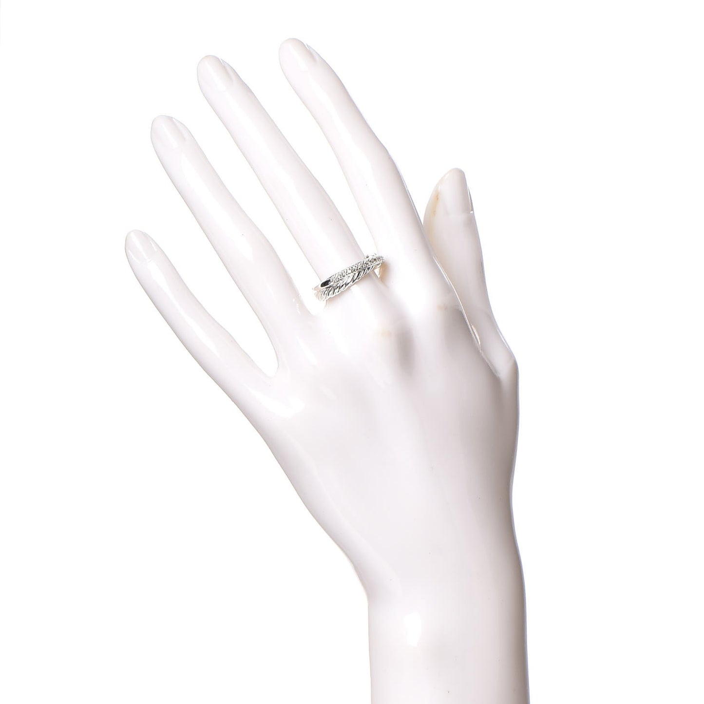 Sterling Silver Diamond 5mm Crossover Ring 52 6