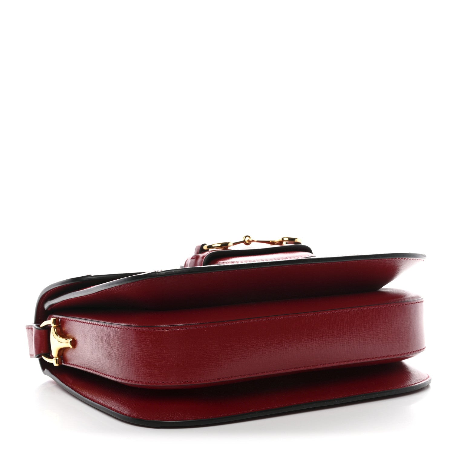 Gucci GG Supreme Monogram Azalea Calfskin Horsebit 1955 Shoulder Bag Beige Ebony New Cherry Red 4 of 10