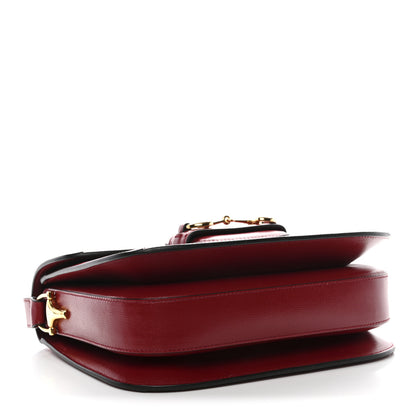 Gucci GG Supreme Monogram Azalea Calfskin Horsebit 1955 Shoulder Bag Beige Ebony New Cherry Red 4 of 10