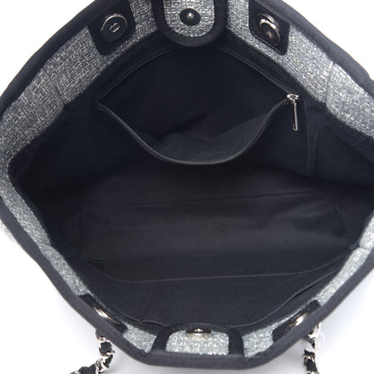 Chanel Straw Lurex Small Deauville Tote Charcoal 4 of 10