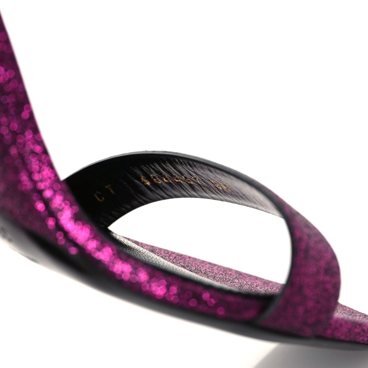 Saint Laurent Glitter Amber 85 Ankle Strap Sandals 38 Fuchsia 8 of 9