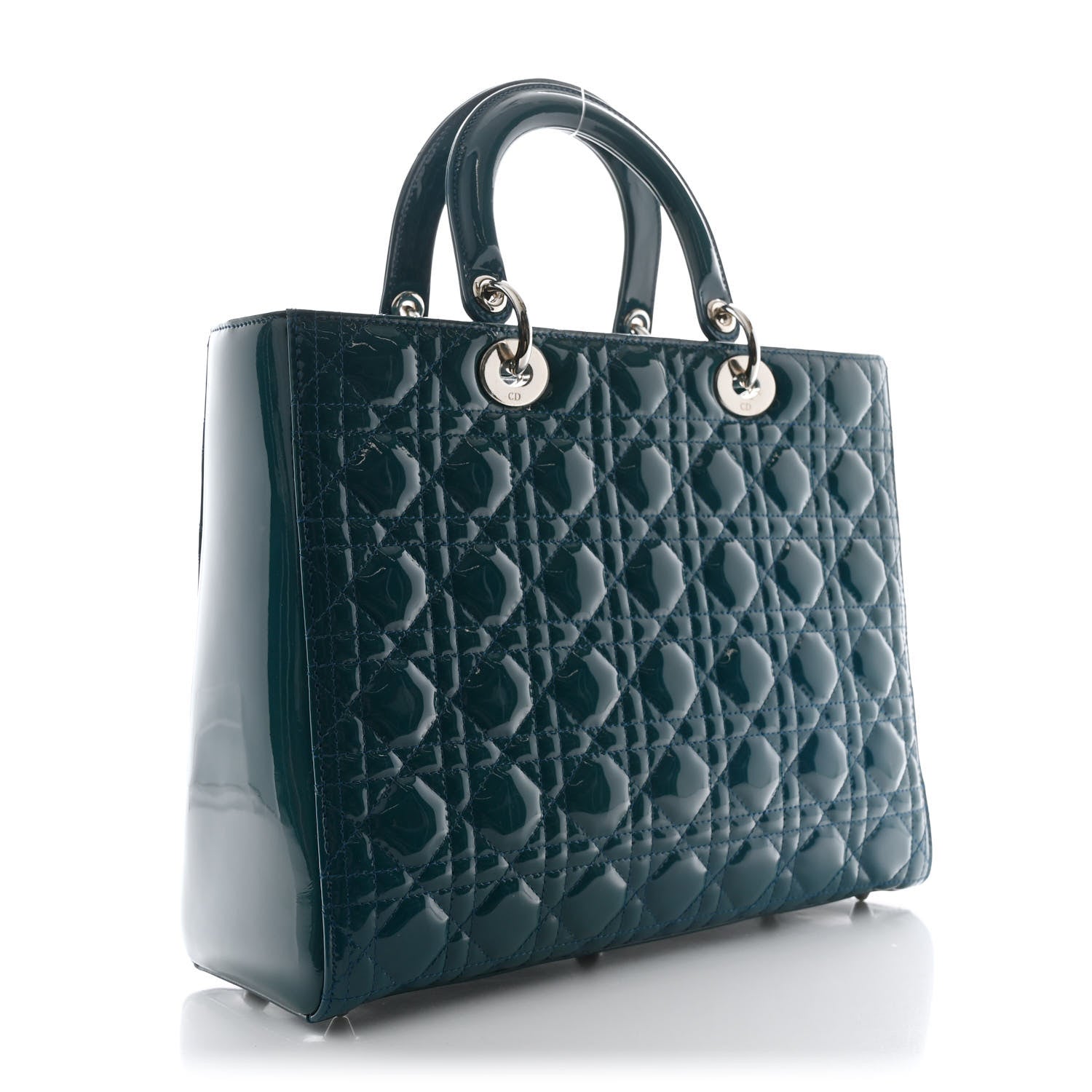 Christian Dior Patent Cannage Large Lady Dior Blue 3 of 10
