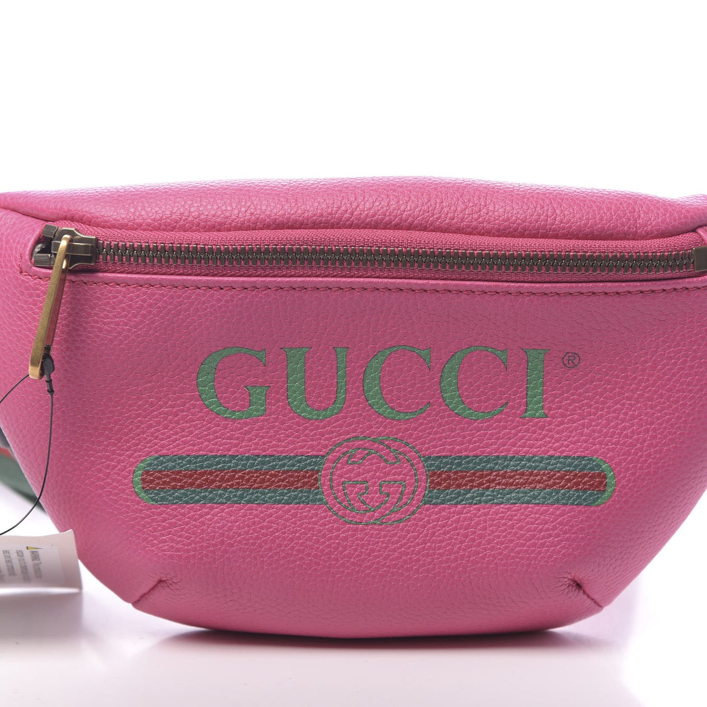 Grained Calfskin Small Logo Belt Bag Box Pink Green