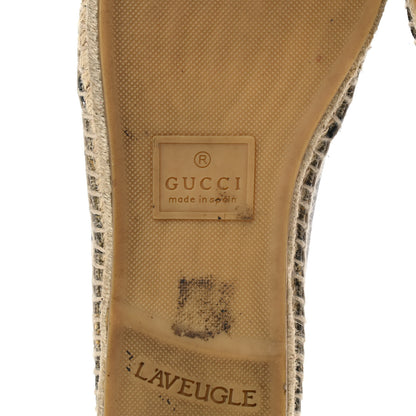 Gucci GG Supreme Monogram Bees Espadrille Flats 38 Beige Ebony Oro Black 6 of 15