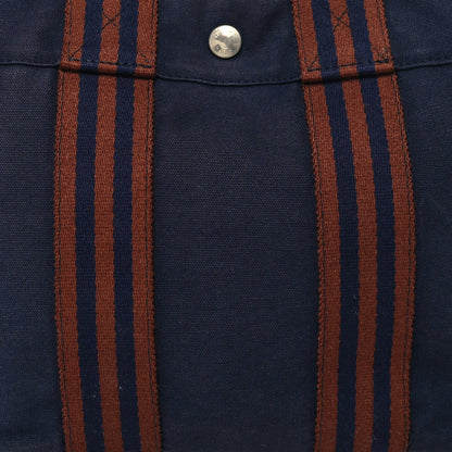 Hermes Canvas Herline PM Tote Navy 8 of 10