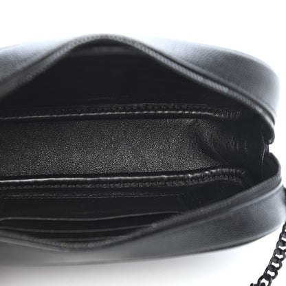 Saint Laurent Grain De Poudre Matelasse Monogram Mini Lou Camera Bag Black 4 of 7