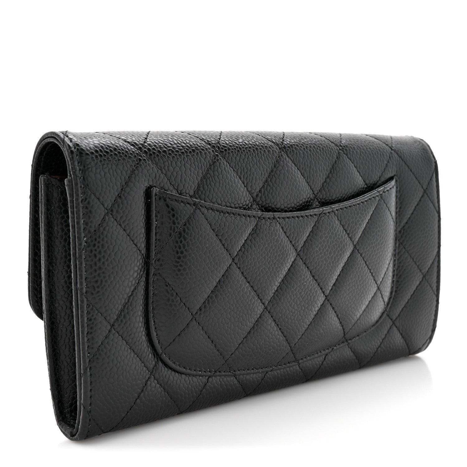 Chanel Caviar Quilted Large Gusset Flap Wallet Black 3 of 8