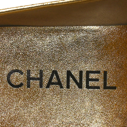 Chanel Laminated Calfskin CC Platform Loafers 38.5 Golden 7 of 8