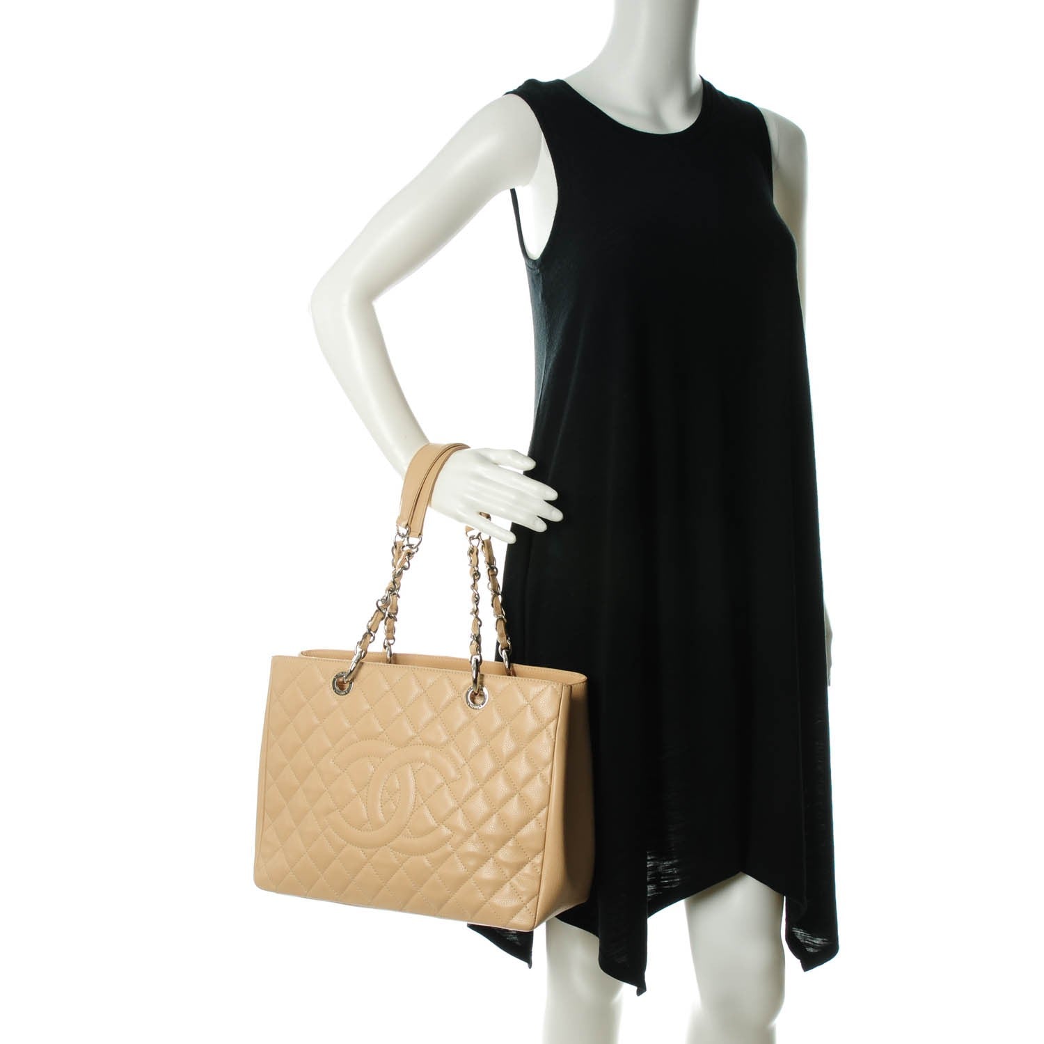 Chanel Caviar Quilted Grand Shopping Tote GST Beige Clair 2 of 6
