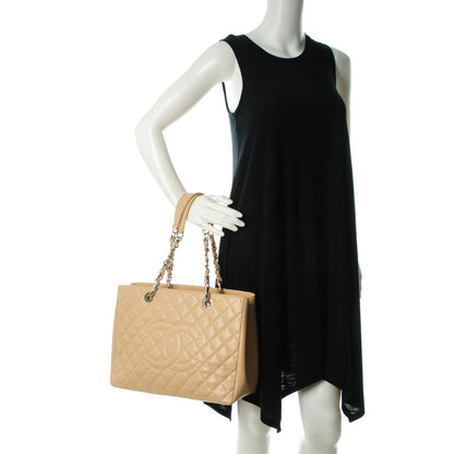 Chanel Caviar Quilted Grand Shopping Tote GST Beige Clair 2 of 6