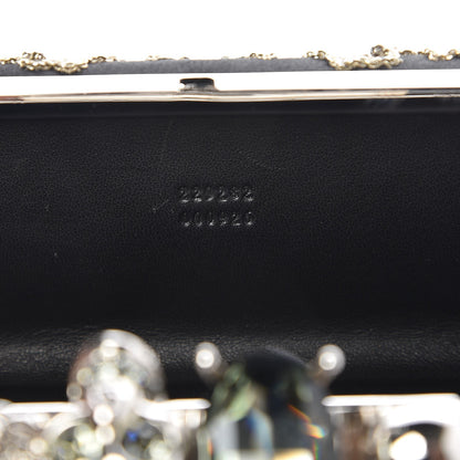 Alexander McQueen Silk Chain Skull Knuckle Box Clutch Black 6 of 7