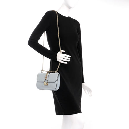 Valentino Garavani Pebbled Calfskin Small Glam Lock Rockstud Flap Sky Sorbet 2 of 6