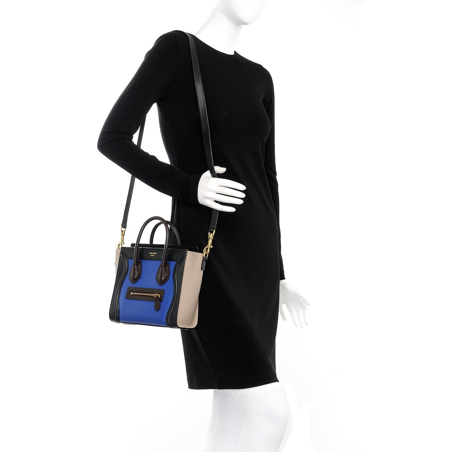 Smooth Calfskin Bullhide Nano Tri-Color Luggage Indigo