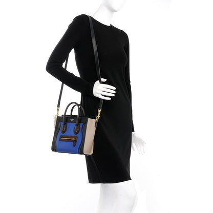 Celine Smooth Calfskin Bullhide Nano Tri-Color Luggage Indigo 2 of 7