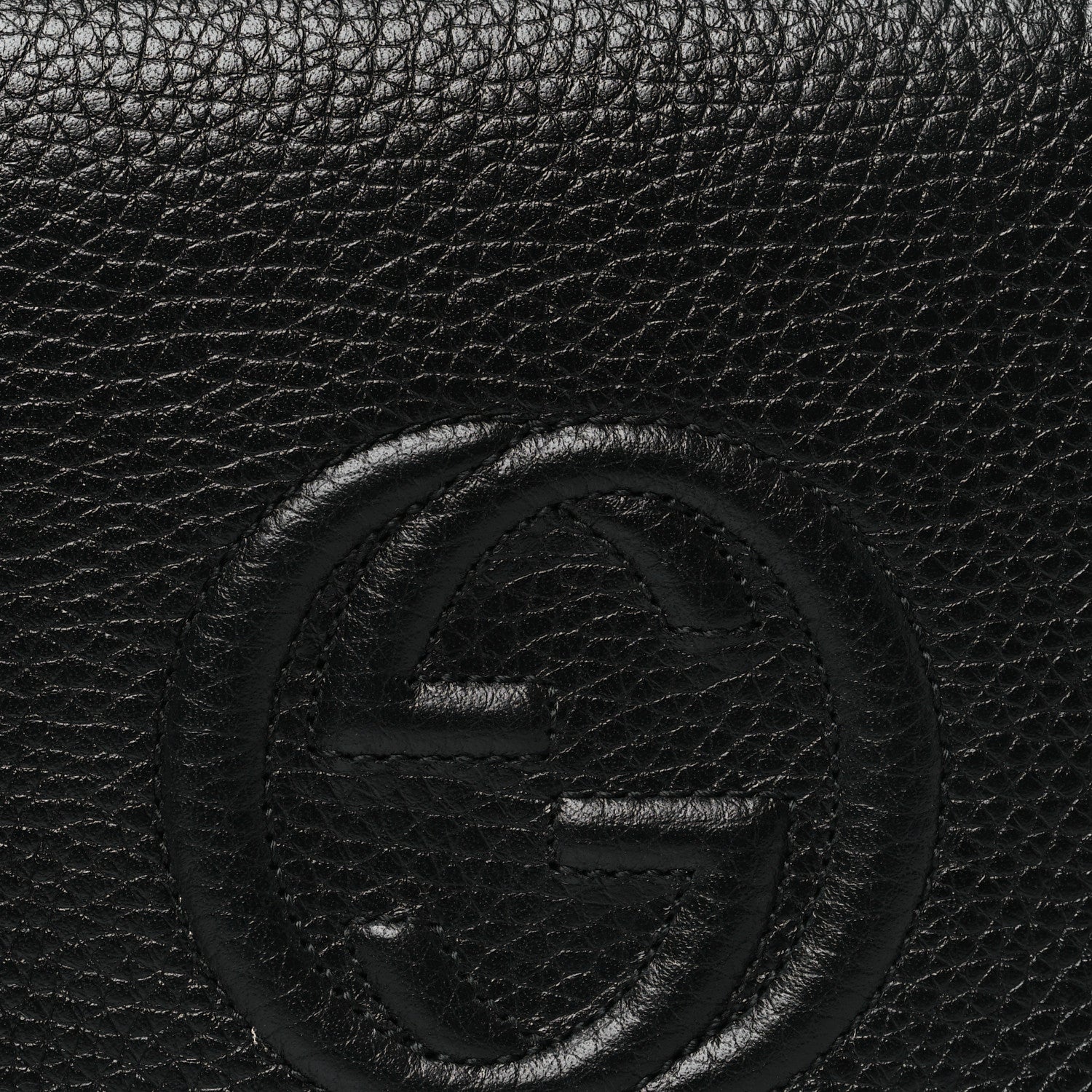 Gucci Pebbled Calfskin Soho Wallet On Chain Black 7 of 9