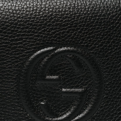 Gucci Pebbled Calfskin Soho Wallet On Chain Black 7 of 9