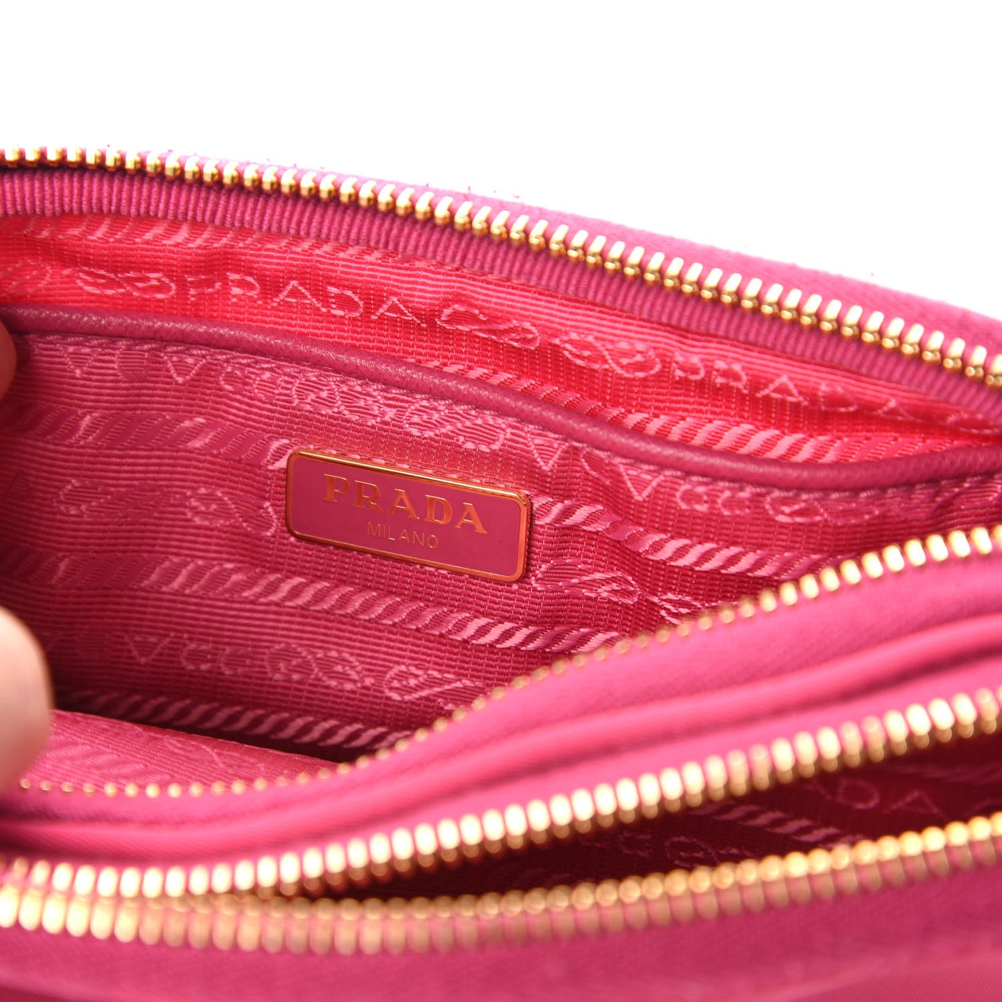 Tessuto Nylon Saffiano Mini Camera Crossbody Fuxia