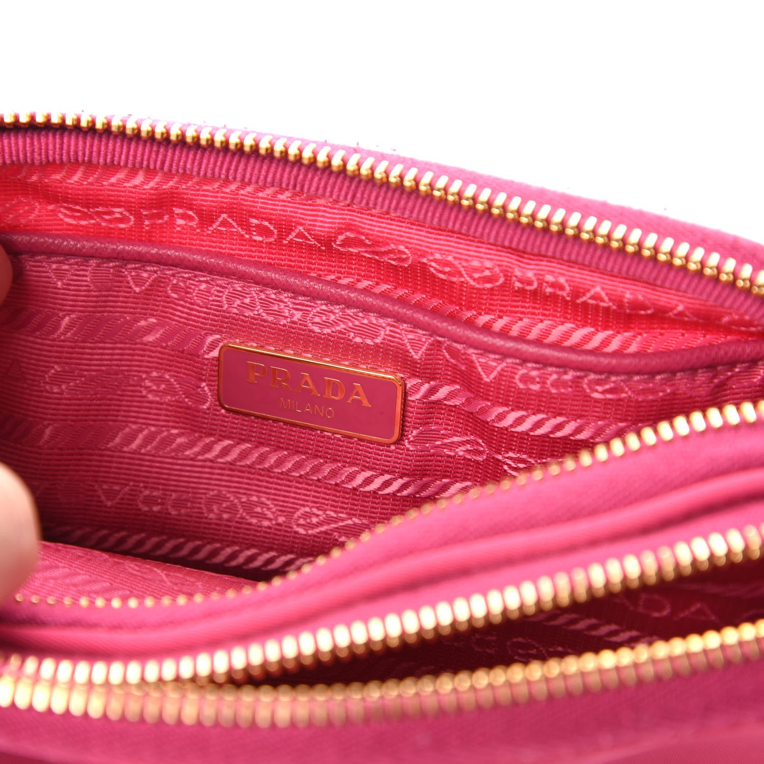 Prada Tessuto Nylon Saffiano Mini Camera Crossbody Fuxia 8 of 9