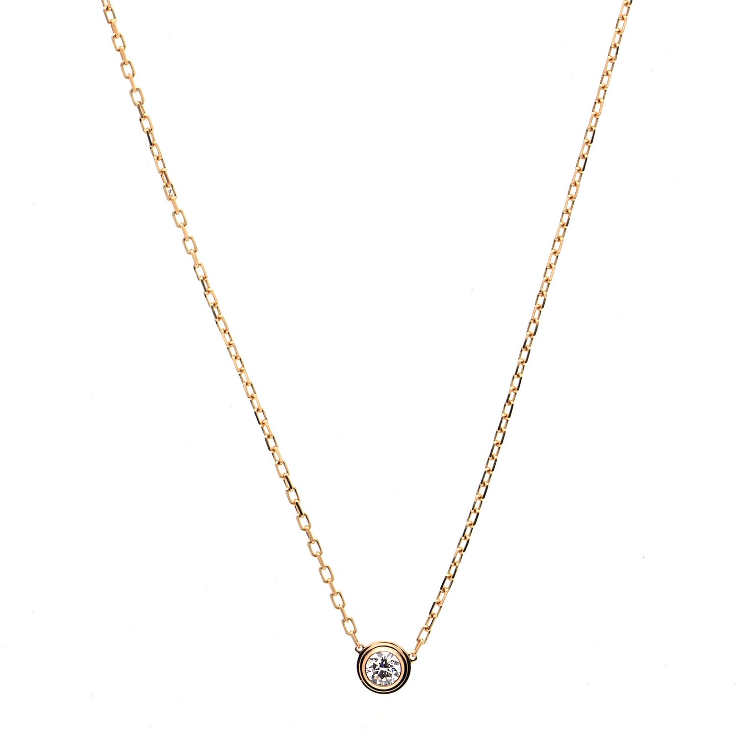 18K Pink Gold Diamond LM D'Amour Pendant Necklace