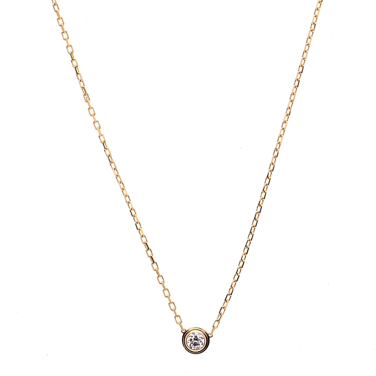 Cartier 18K Pink Gold Diamond LM D'Amour Pendant Necklace 1 of 6