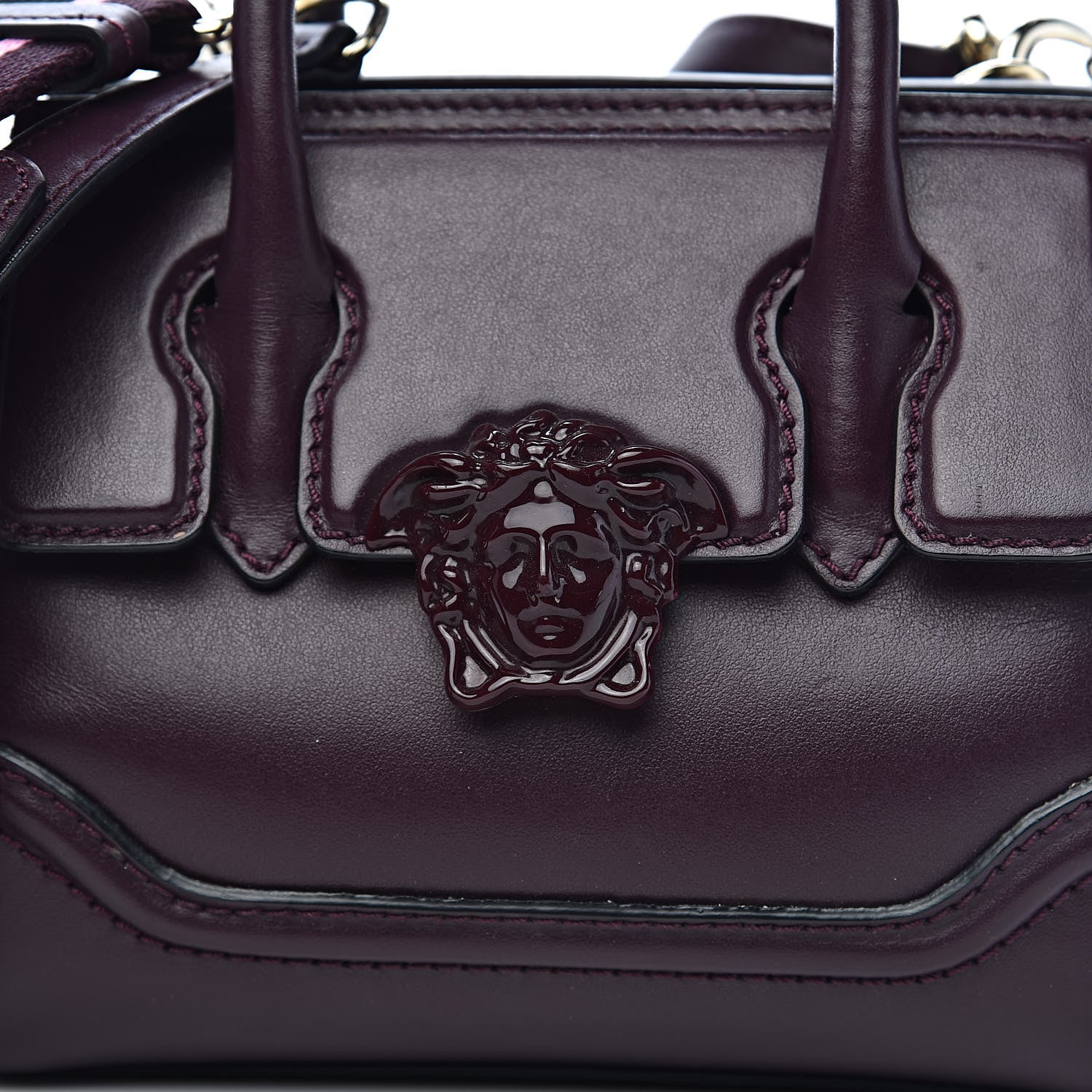 Versace Calfskin Small Palazzo Empire Bag Burgundy 10 of 10