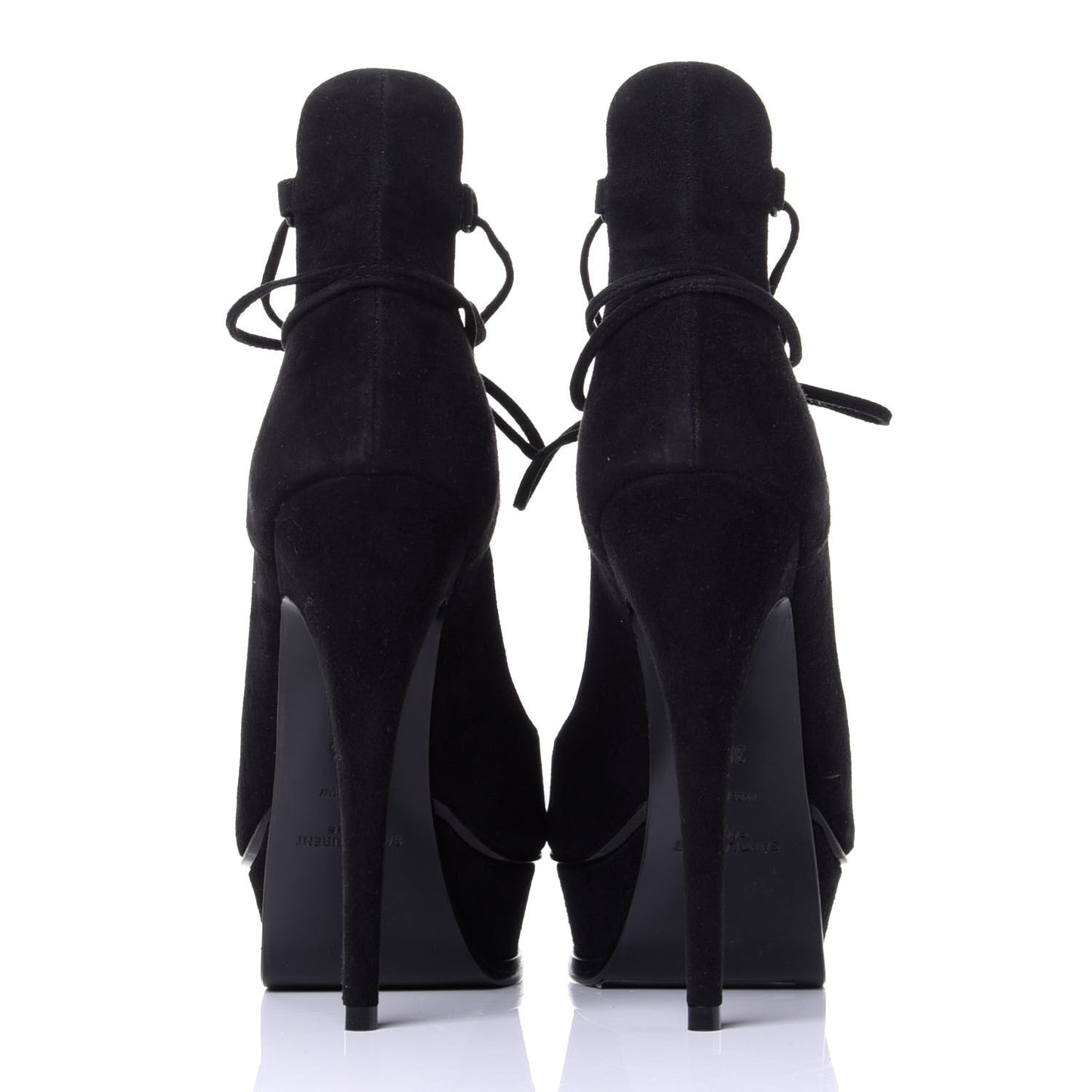 Suede Lou Tribute 105 Lace Platform Sandals 35.5 Black