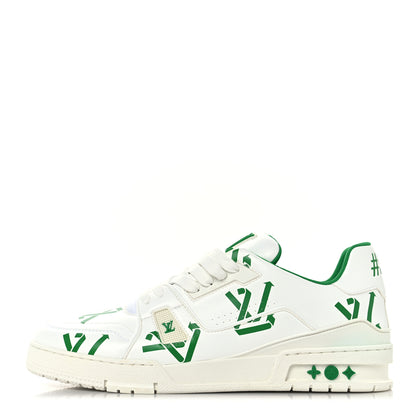Louis Vuitton Mens LV Trainer Upcycling Sneakers 9 White Green 1 of 8