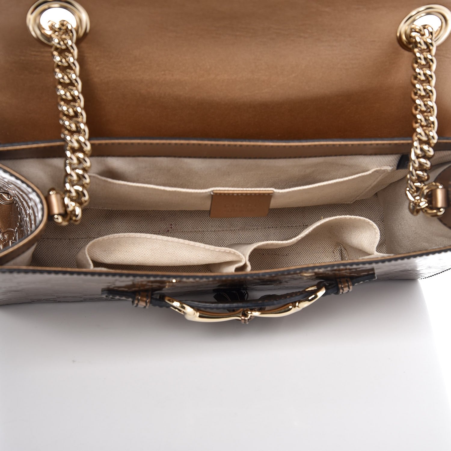 Gucci Shine Guccissima Medium Emily Chain Shoulder Bag Acero 5 of 9