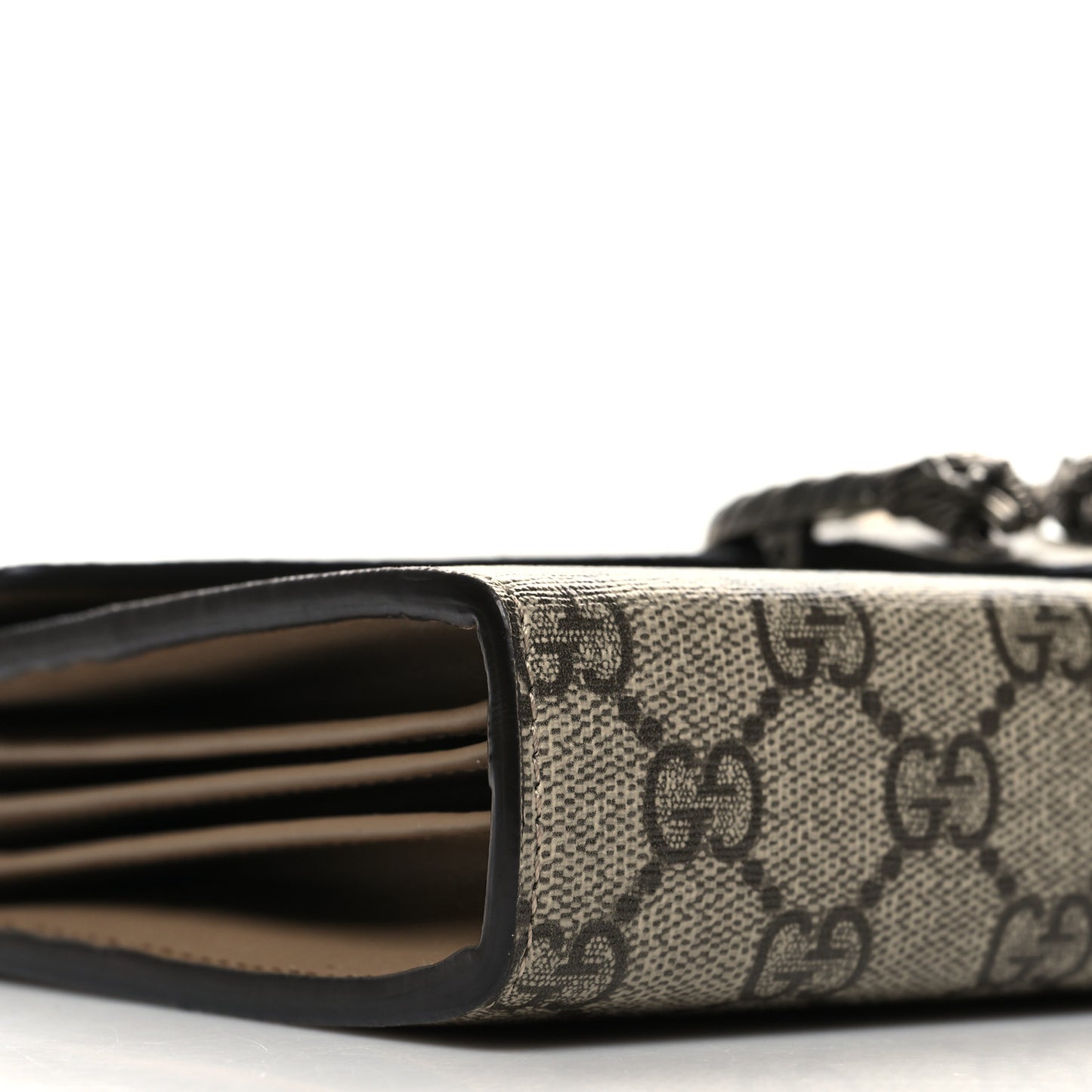 GG Supreme Monogram Mini Dionysus Chain Wallet Beige Taupe