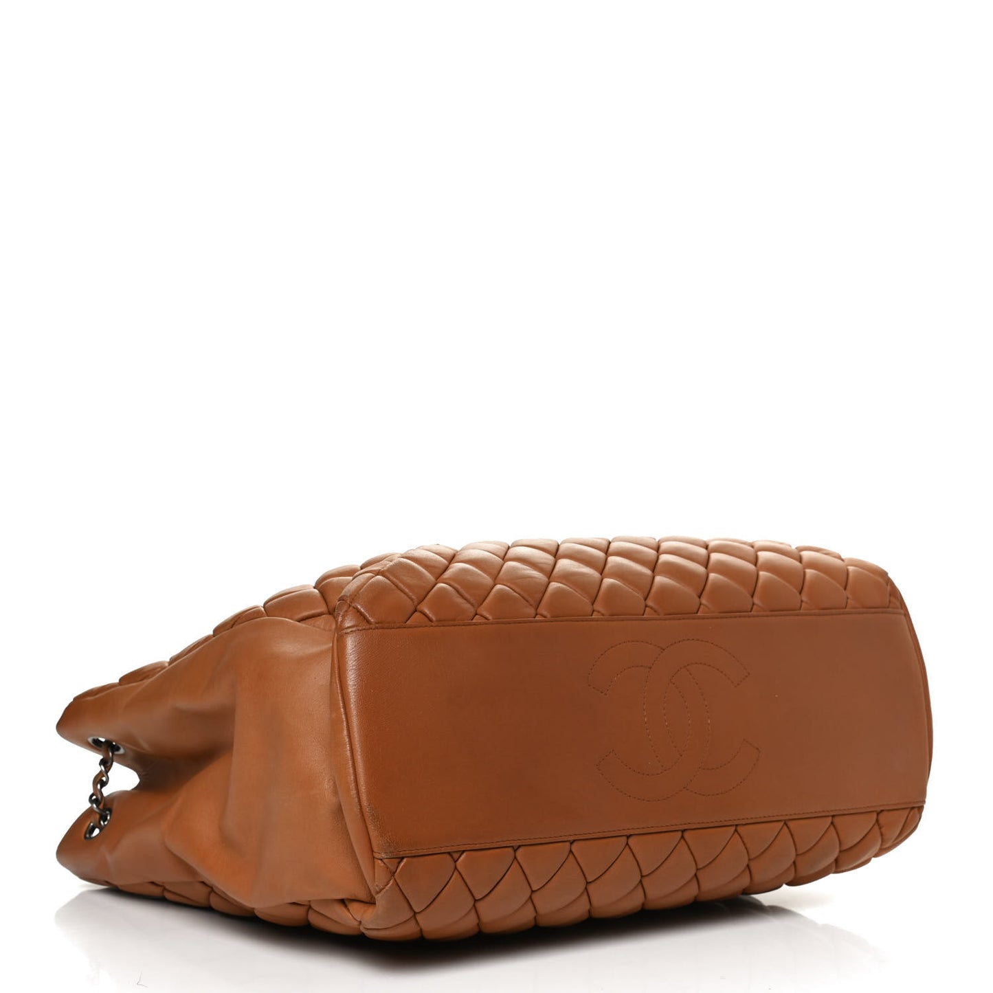Lambskin Quilted Medium New Bubble North South Tote Brown