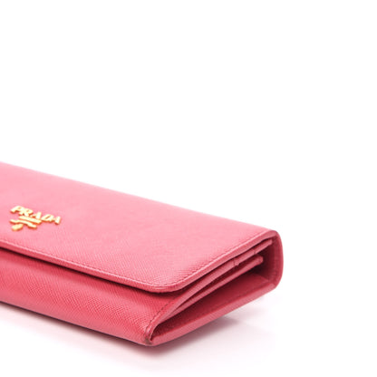 Prada Saffiano Metal Continental Flap Wallet Peonia 10 of 10