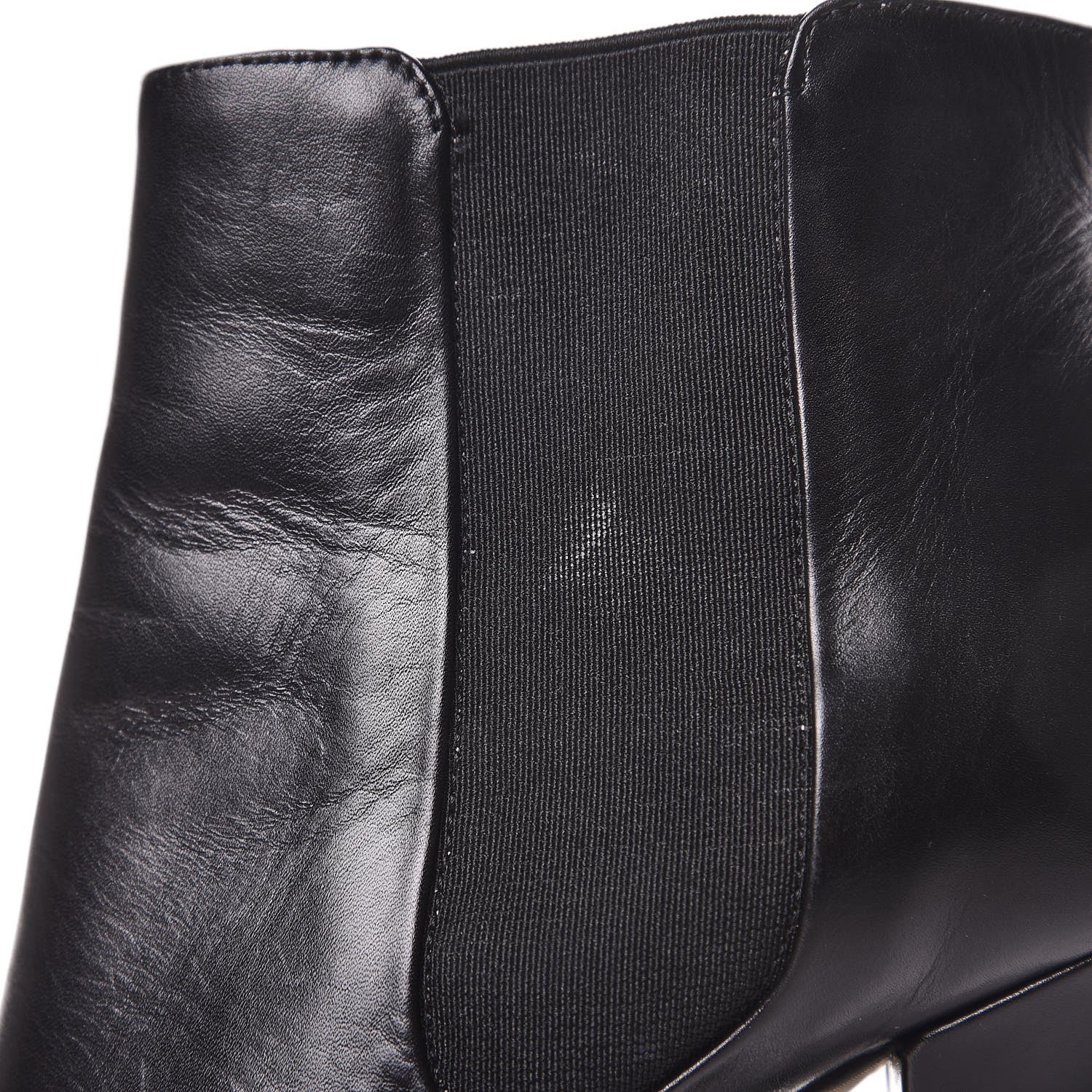 Chanel Calfskin Elastic Cap Toe Ankle Boots Booties Heels 37 Black 13 of 22