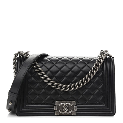 Chanel Lambskin Quilted Medium Boy Flap Black 1 of 9