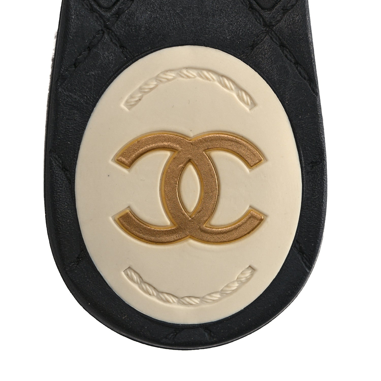 Chanel Jelly Quilted Camellia Thong Sandals 36 White Black 6 of 7
