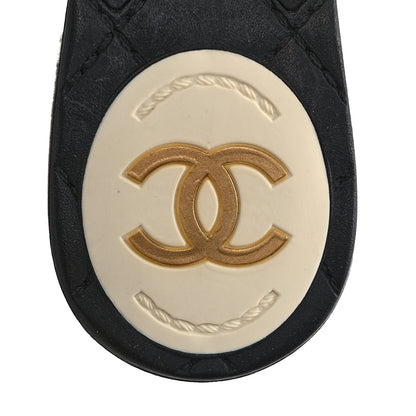Chanel Jelly Quilted Camellia Thong Sandals 36 White Black 6 of 7