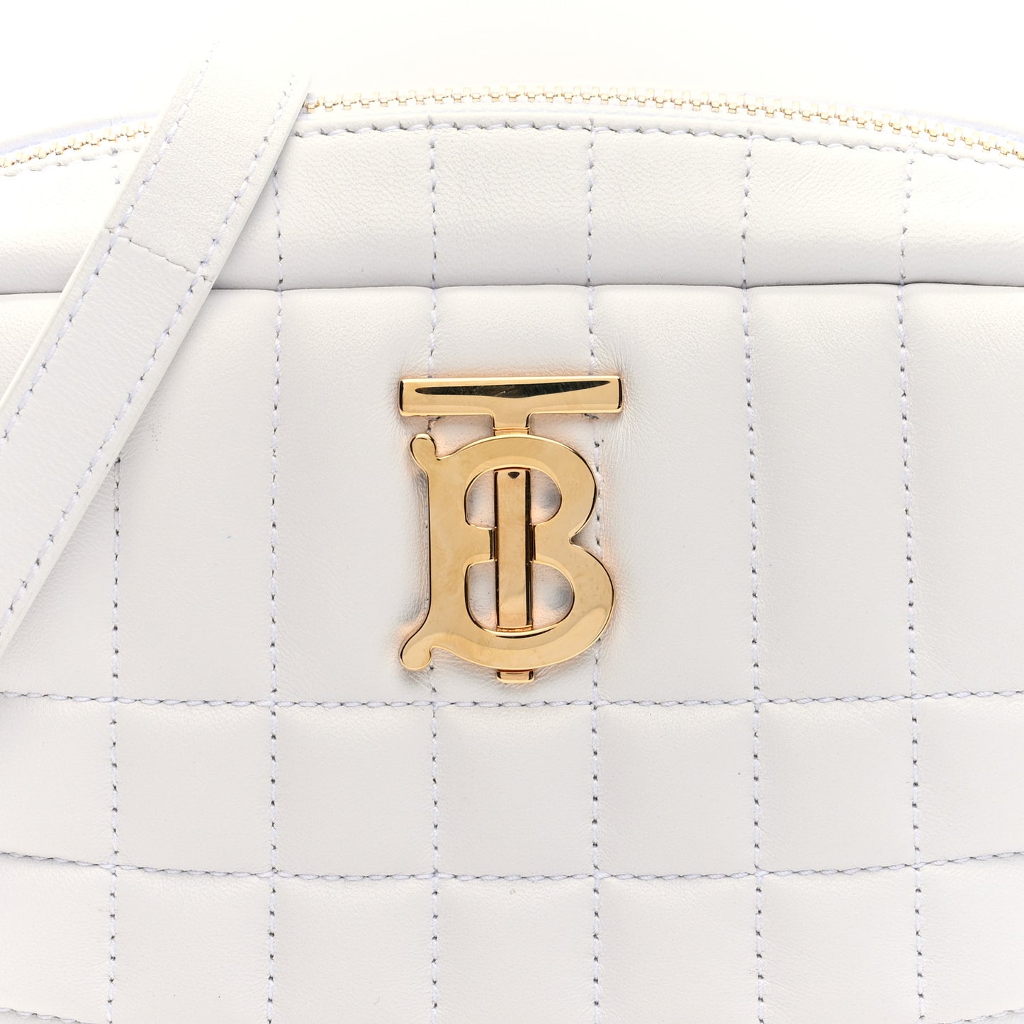 Lambskin Quilted Mini Lola Camera Bag White