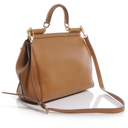 Dolce & Gabbana Vitello Medium Miss Sicily Satchel Camel 3 of 9