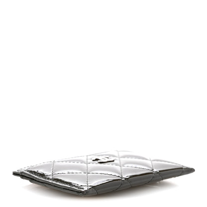 Chanel Patent Quilted Card Holder Dark Grey 4 of 11