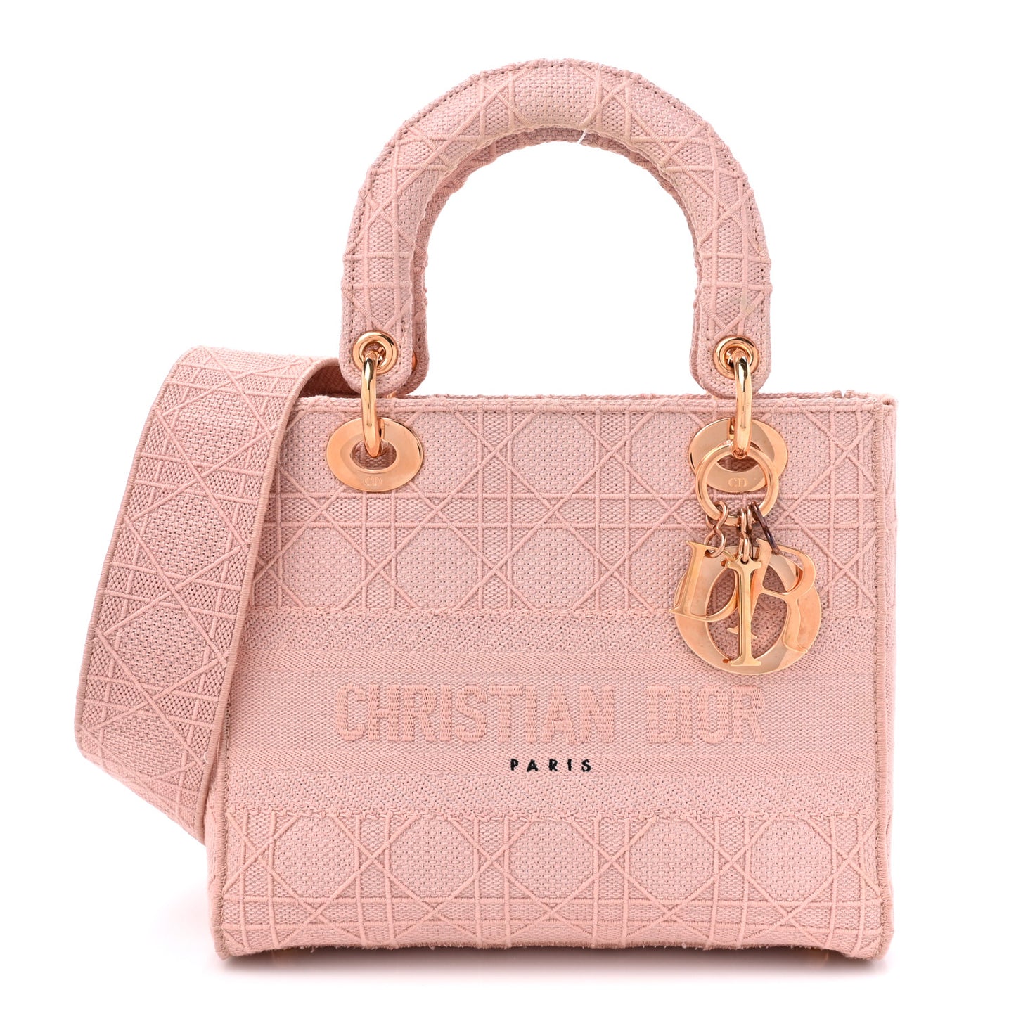 Canvas Embroidered Medium Lady D-Lite Bois De Rose