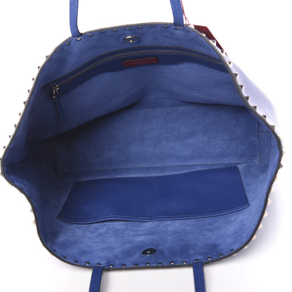 Valentino Garavani Grained Calfskin Rockstud Shoulder Tote Baltique 5 of 9