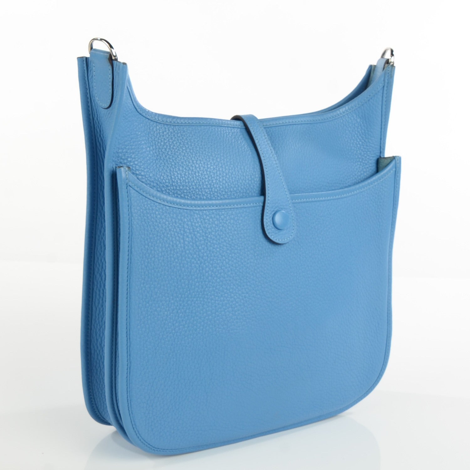 Hermes Taurillon Clemence Amazone Evelyne III PM Bleu Paradis Bleu Saphir 3 of 15