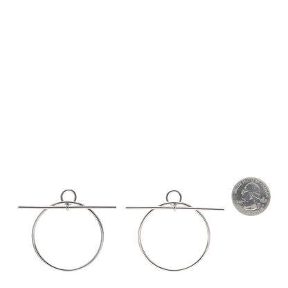 Hermes Sterling Silver MM Loop Earrings 2 of 7