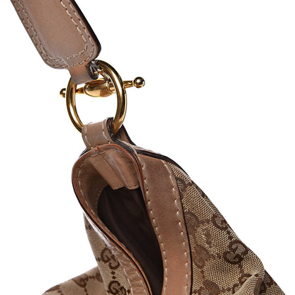 Gucci Monogram Large Jockey Hobo Beige 12 of 16