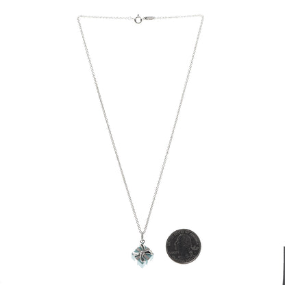Tiffany Sterling Silver Enamel Gift Box Charm Necklace Blue 3 of 7