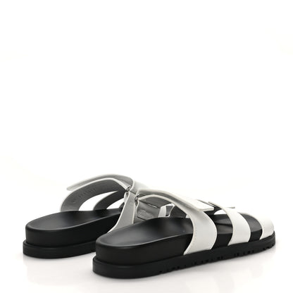 Hermes Calfskin Womens Chypre Sandals 35.5 White 5 of 8