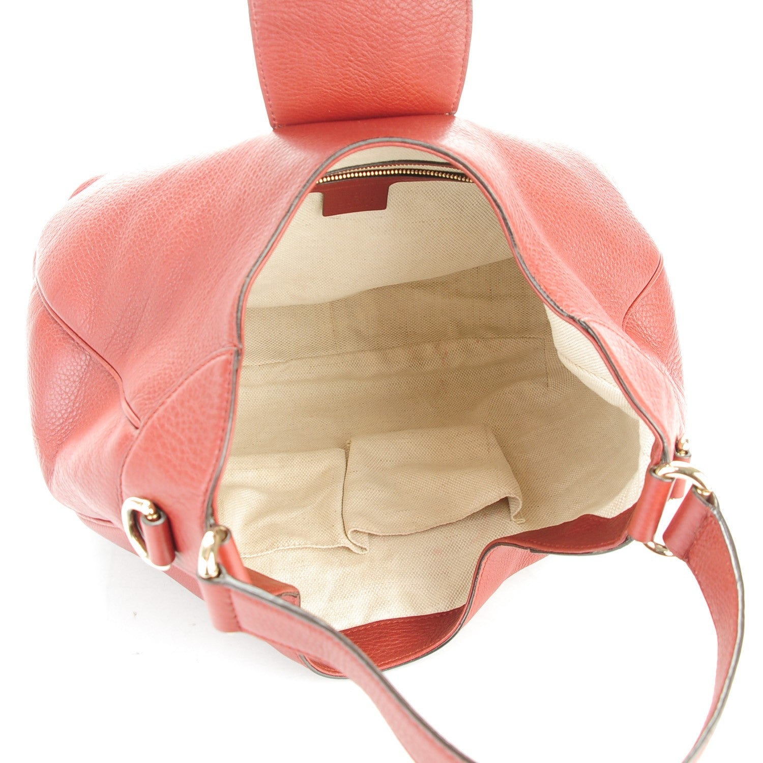 Gucci Pebbled Calfskin Medium Dressage Hobo Red 5 of 7