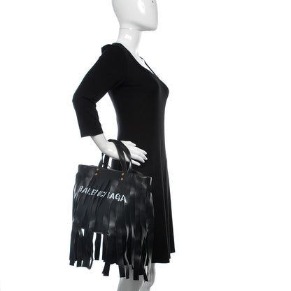 Balenciaga Calfskin XS Fringe Laundry Cabas Black 3 of 7