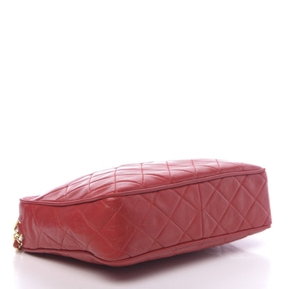 Chanel Lambskin Quilted CC Tassel Camera Case Red 4 of 12